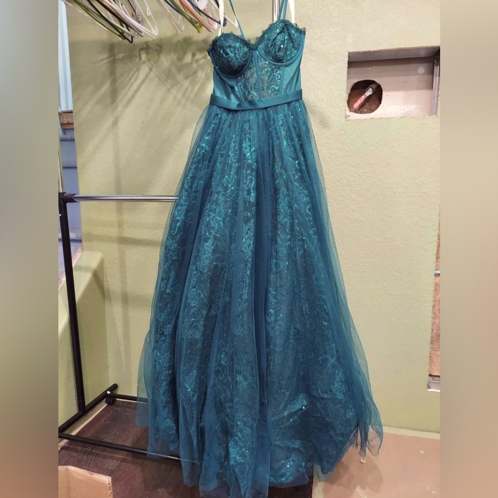 Teal ball gown